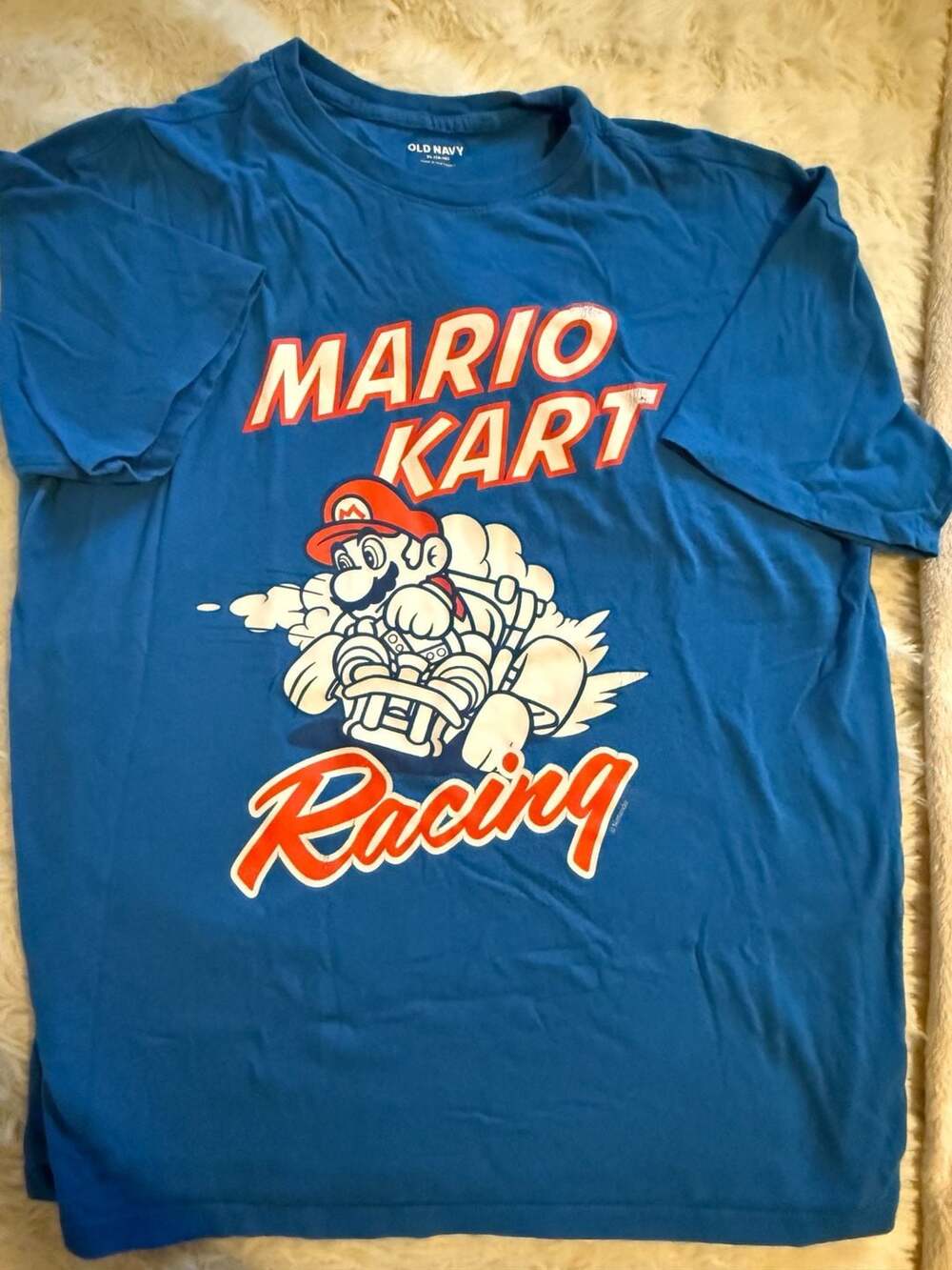 Old Navy Mario Kart Racing Graphic T-Shirt Size XL 14-16 Blue